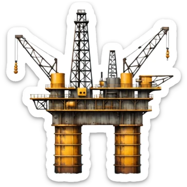 Oil platforms in the ocean scenery sticker