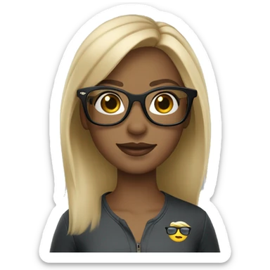 Blonde girl in eyeglasses ray-ban  sticker