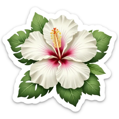An white hibiscus emoji sticker