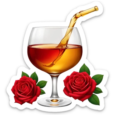 Red roses and liquor sticker