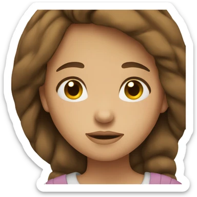 Girl with brown hair sleep sticker