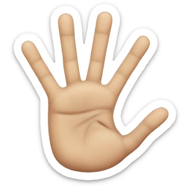 Palm with fingers curled halfway in sticker