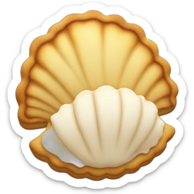 shell-shaped cookie food sticker