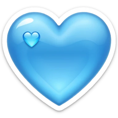 sky blue heart with bling effect sticker