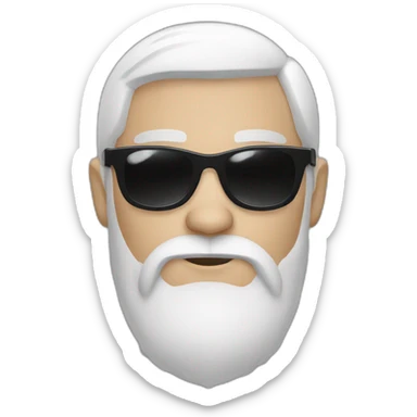 white person with black sunglasses and dark brown hair goat beard sticker