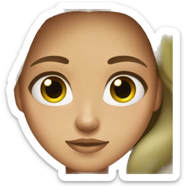 Girl kinda tanned green eyes brown hair sticker