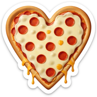 make a pizza slize shaped like a heart sticker