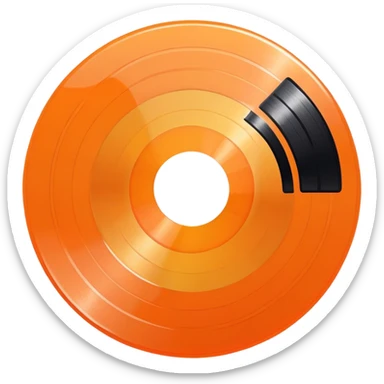 record vinyl orange sticker