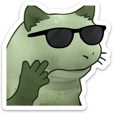 Cat with sunglasses sticker
