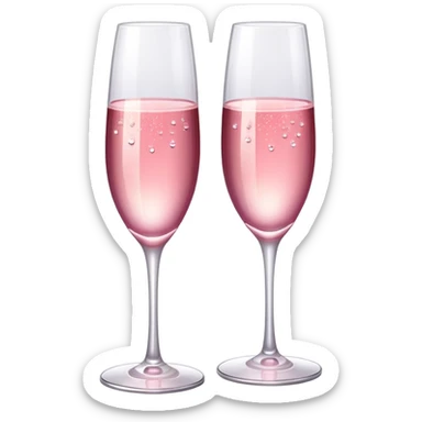 pretty pink champagne glasses sticker