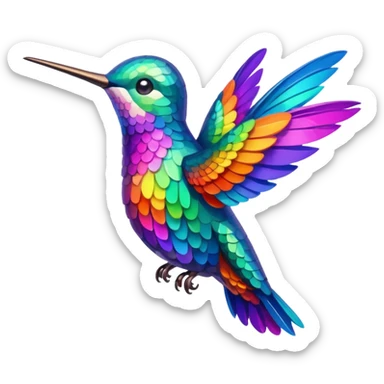 Colorful emoji hummingbird sticker