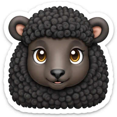 black wol sheep and black skin colour sheep with low taper fade hair cut sticker