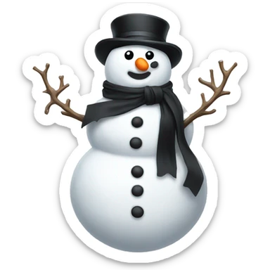 Snowman lack with a black bow sticker