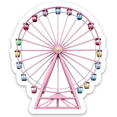 mix light pink and white theme park Ferris wheel sticker