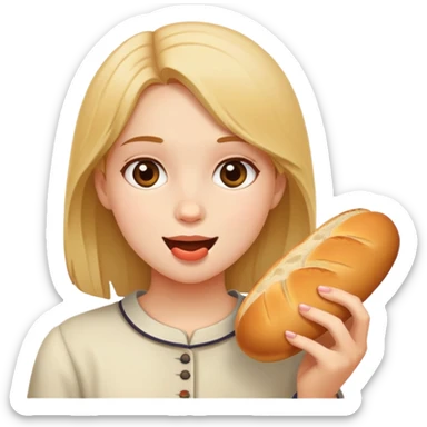 Girl eating a bread sticker