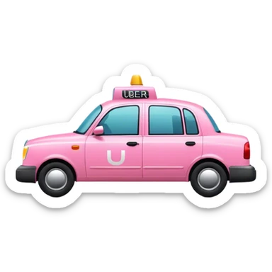 Pink uber taxi  sticker