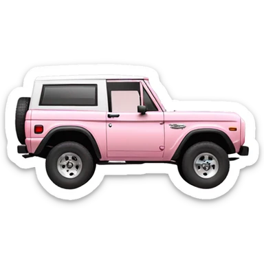Light pink ford bronco two door sticker