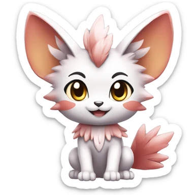a anthro chibi-style shiny sparkle-Fakémon-hybrid full body sticker