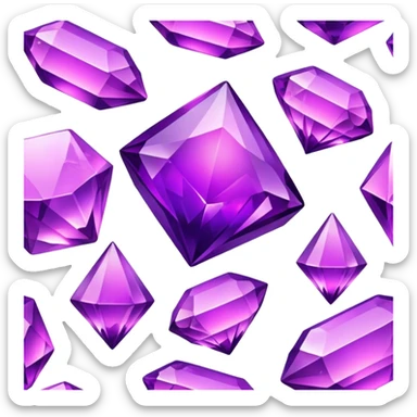 Purple glowing crystals sticker