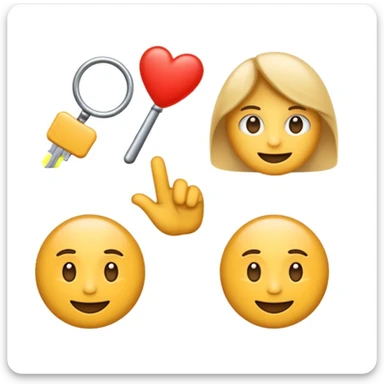 emoji with the text 'Finds IC heraus', clear readable font, friendly style, centered text, neutral background sticker