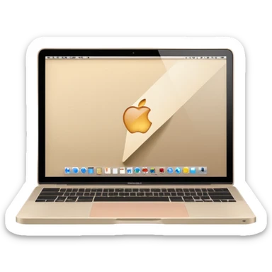
light beige open macbook sideways sticker