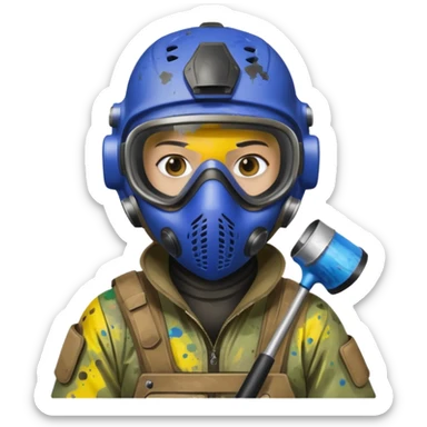 paintball player dirty sticker