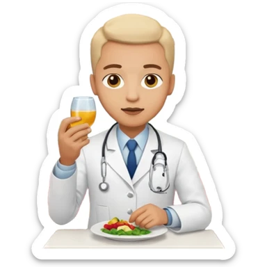 ligth doctor eating in restaurant full body sticker