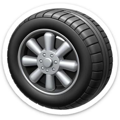 The aircraft's landing gear is one inflated, plump wheel with a strut, black in color, cartoon-style, isometric sticker