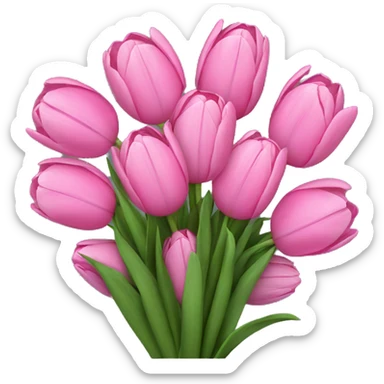 Bouquet of pink tulips sticker