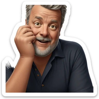 smiling old man indoors sticker