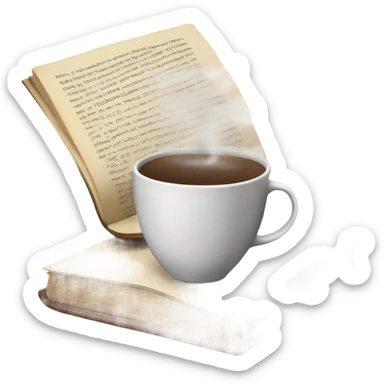 coffee and book sticker