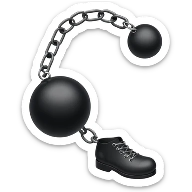 ball and chain with ankle cuff sleek black simple sticker
