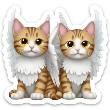 Two tabby cats with angel wings sticker