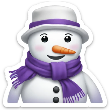 Snowman with purple scarf sticker