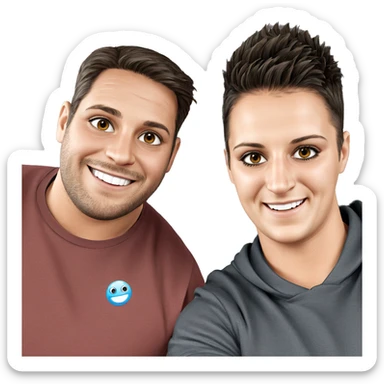 two boys smiling together sticker