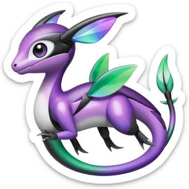 Violet-purple-black-white-gradients Meloetta-Rayquaza-Chatot-Pokémon-Fakémon-creature sticker