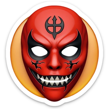 cursed mask, red, satan sticker