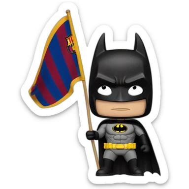 batman with a Fc Barcelona flag  sticker