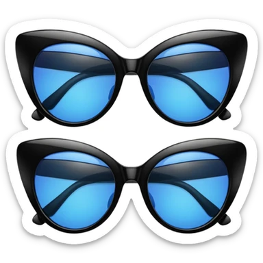 Black cateye sunglasses sticker