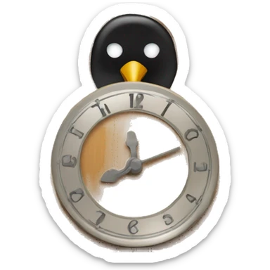 Cuckoo clock with bird sticking out sticker