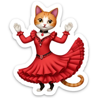 a cat dancing flamenco sticker