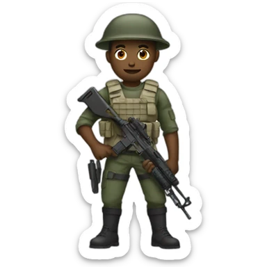 white soldier with gun sticker