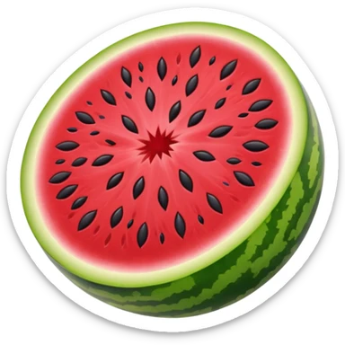 an emoji of an open watermelon but with purple rind instead of green rind sticker