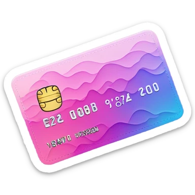 Vaporwave color themed credit card emoji, DO NOT INCLUDE NUMBERS OR TEXT sticker
