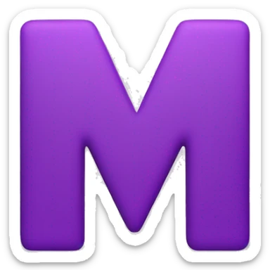 A letter M with purple colour background sticker