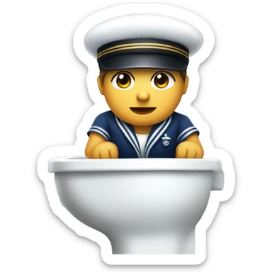 Impostor wearing a sailor hat and sitting on the toilet sticker