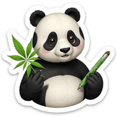 Panda Bajando locura de Marihuana con un video de youtube sticker