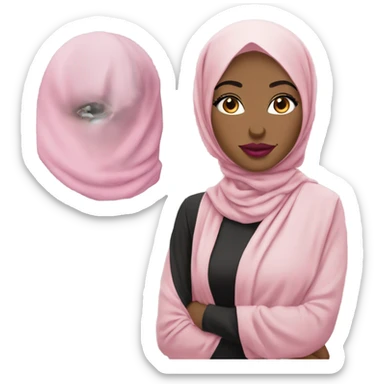 Glamorous Hijabi with fair skin and pink lipstick sticker