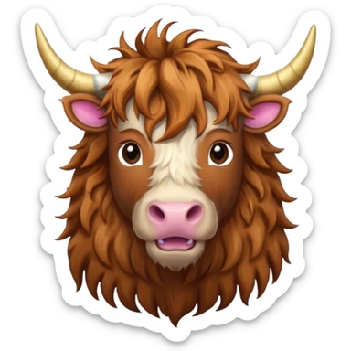 Male Highland cow  unicorn sticker