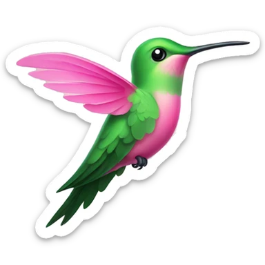 Cute pink and green hummingbird sticker